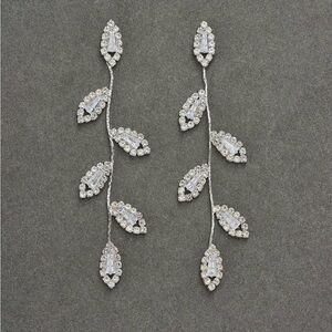 Elegant Silver Leaf Drop Earrings